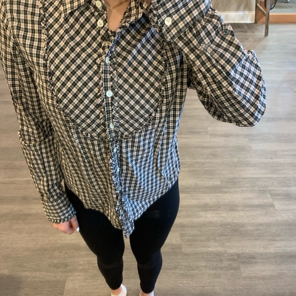 button down plaid top
